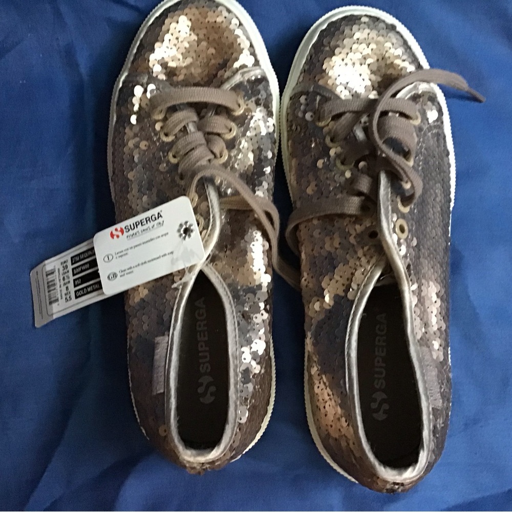 Size 8  gold  sneakers